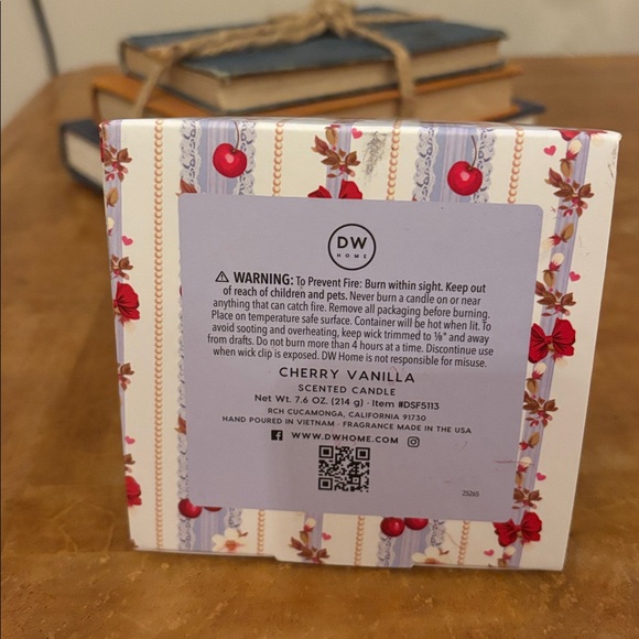DW Home Cherry Vanilla Candle with Red and Cream Design - Picture 2 of 4